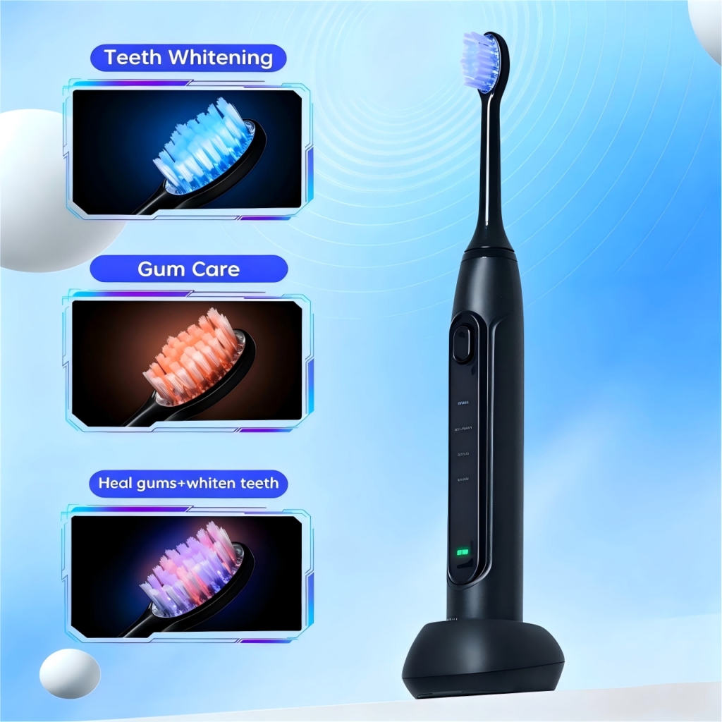 Dual led light sonic toothbrush