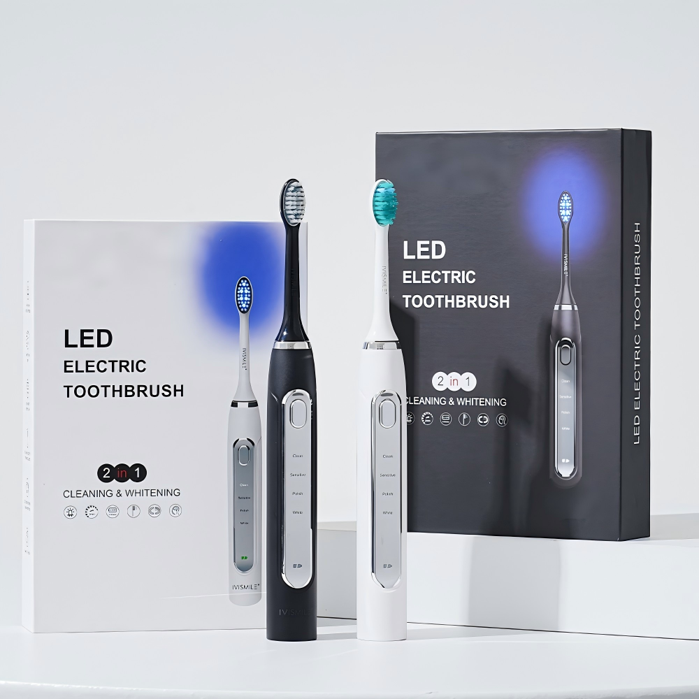Dual led light sonic toothbrush