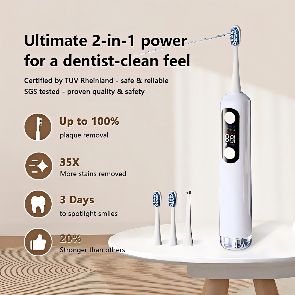 2 IN 1 water flosser with electric toothbrush