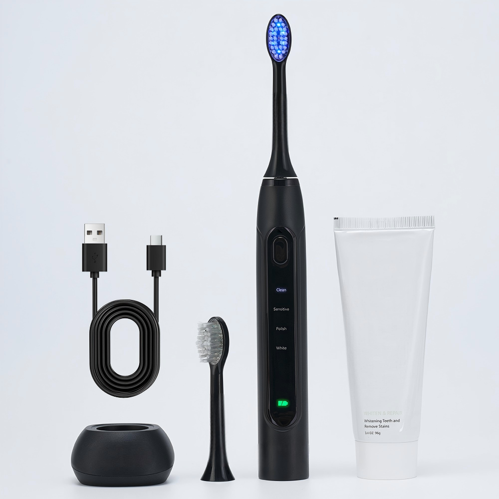 Dual led light sonic toothbrush