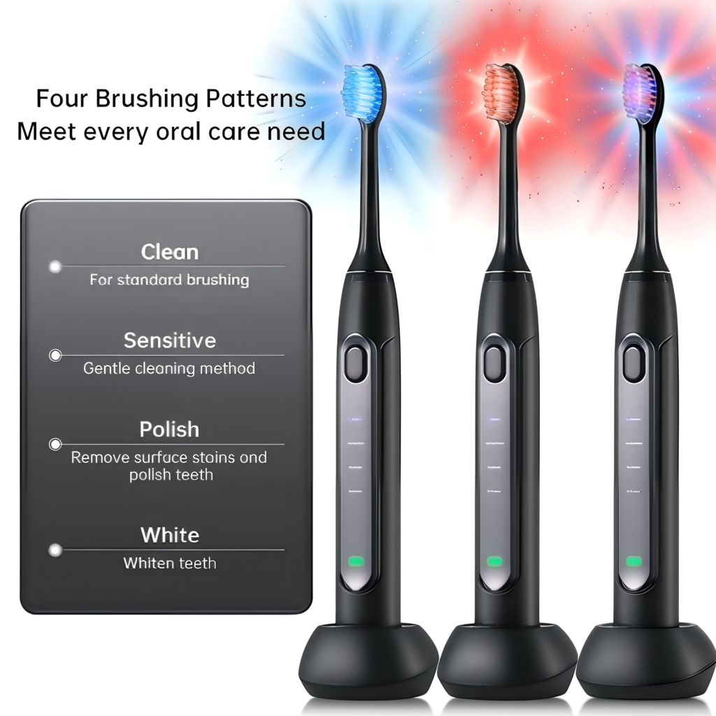 Dual led light sonic toothbrush